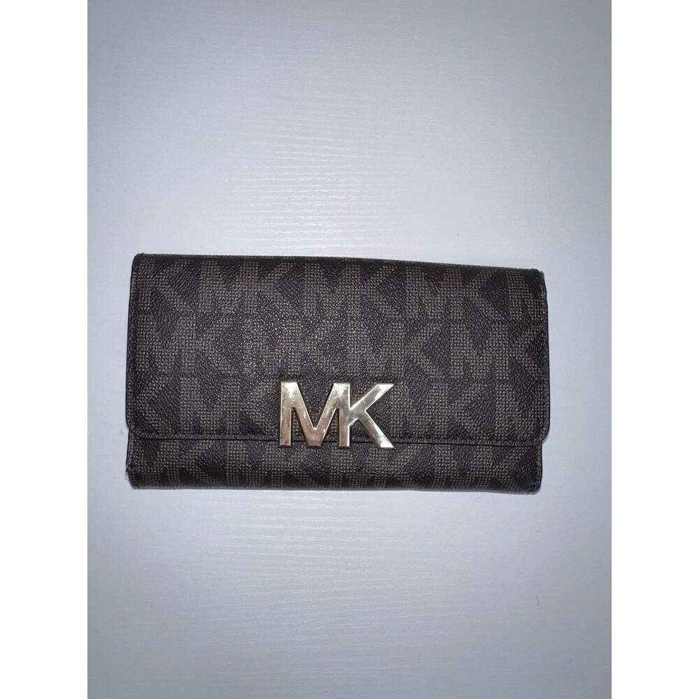 Michael Kors Fulton Carryall Wallet Brown/Gold, 1 Small Wear Spot